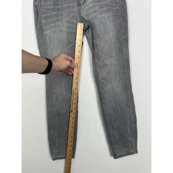 Anthropologie Sz 29 Pilcro Letterpress High Rise Skinny Jeans Stretch Light Gray - Picture 9 of 12